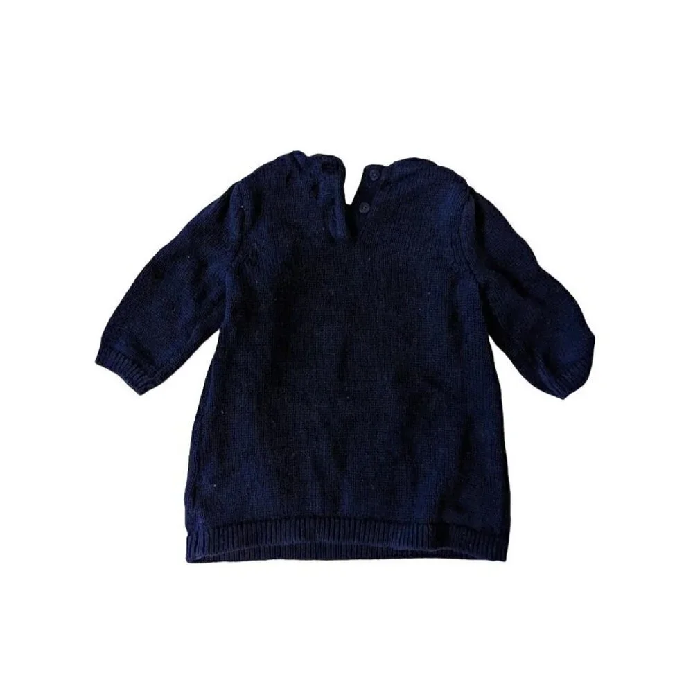 Baby Gap Navy Blue Knit Long Sleeve Sweater Dress Infant Girl 3-6 months